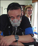 On the exercise bike