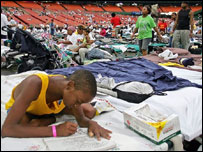 ह्यूस्टन में शरण लेने वाले लोग