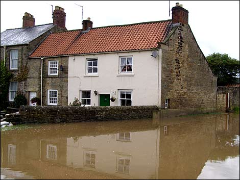 Flooding in Gilling West, near Richmond