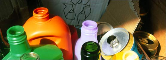 Recycling box with empty packages