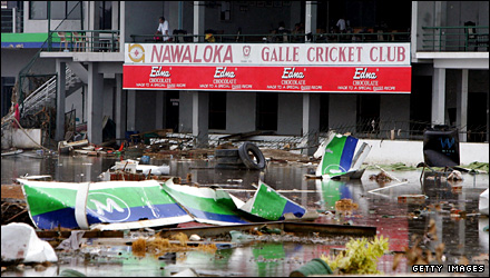 Galle stadium was devastated by the tsunami