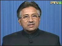 مشرف با مردم پاکستان سخن می گوید