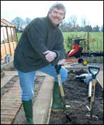 Steve Brookes in his garden 