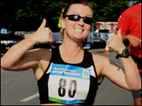 Fay de Gruchy running the Jersey Marathon 
