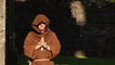 Derek Brockway dressed as a monk