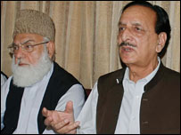 راجہ ظفر الحق اور قاضی حسین احمد 