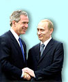 George W Bush and Vladimir Putin