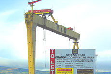 to let sign in front of a crane