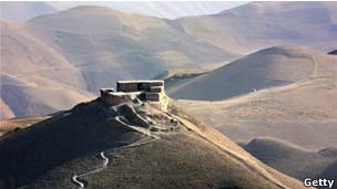 Buildings close to the Afghanistan - Tajikistan border