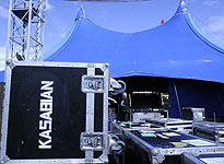 Kasabian's gear backstage