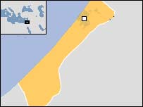 نوار زرد باریکه غزه را نشان می دهد