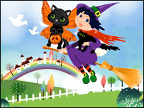 پشک پرنده با خانم جادوگر