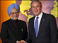 جارج بش اور منموہن سنگھ
