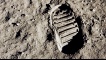 One of the first footprints on the moon - this is an image of Buzz Aldrin's bootprint from the Apollo 11 mission.