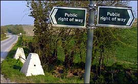 Rights of way signs