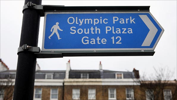 A sign at the Olympic Park in Stratford