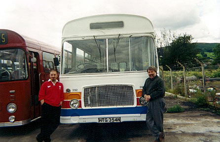 Roy Noble and his son Richard by their bus