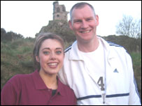Janine with trainer Steve Halls after the race