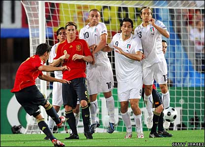 Cầu thủ Villa của Tây Ban Nha đá phạt