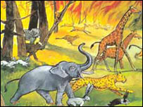 په ځنگله کې اور