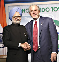 मनमोहन सिंह और जॉर्ज बुश