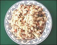 Rice and peas.