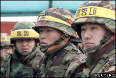 South Korean marines on patrol