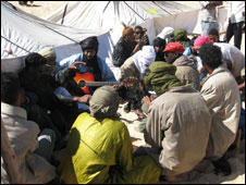 Tuareg musicians from the northern town of Kidal in Mali
