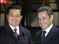 हू जिंताओ और सार्कोज़ी