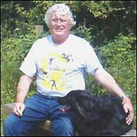 Peter Darby taking a break with his dog Gnasha