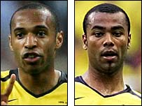 Thierry Henry và Ashley Cole