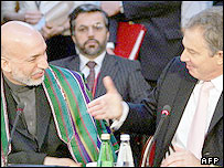 تونی بلر و حامد کرزی