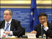 مشرف یورپی پارلیمنٹ میں