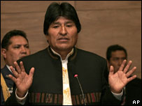 O presidente da Bolívia, Evo Morales