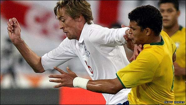 Thiago Silva challenges Peter Crouch