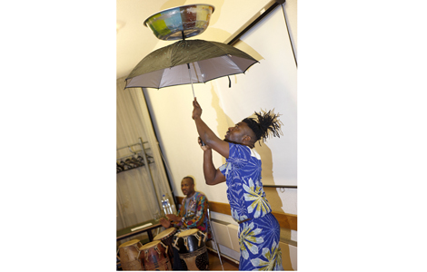 Music artists (left) George Fiawoo and (right) Emmanuel Okine