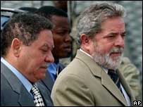 O presidente Lula e o presidente de São Tomé e Príncipe, Fradique de Menezes 