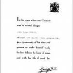 Dick's treasured certificate