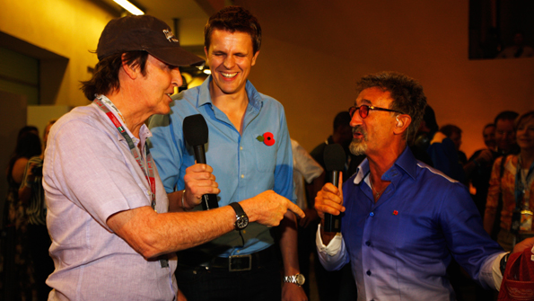 Sir Paul McCartney, Jake Humphrey and Eddie Jordan