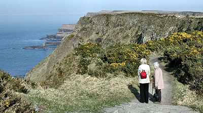 The cliff path between the Causeway and Dunseverick Castle. Photo by Brian Willis.