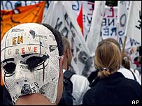 Paris'te öğretmenlerin daha önce düzenlediği bir eylem