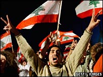 Demonstração no Líbano pela retirada síria