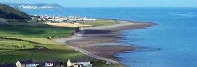 Aberarth Village and the the Aberaeron headland