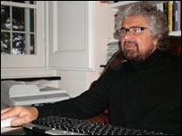 Beppe Grillo at home
