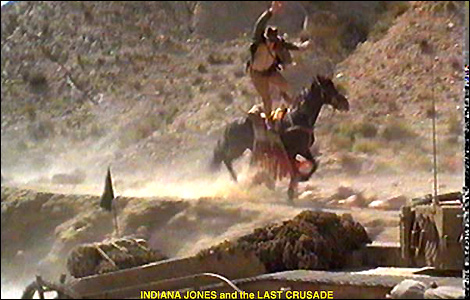 Vic Armstrong as Indiana jumping onto the tank