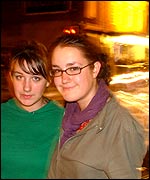 Harriet and Izzy, outside The Regent