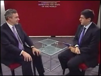 Gordon Brown and Jon Sopel