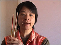 Lydia Tse with chopsticks