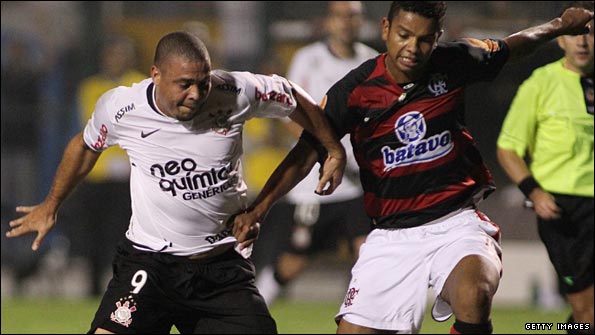 Ronaldo in action for Corinthinians during the Copa Libertadores in May