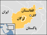 ارزگان در نقشه افغانستان